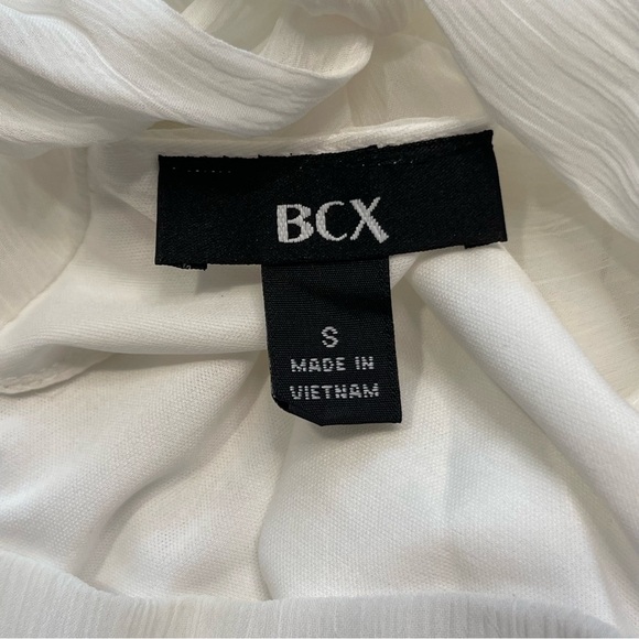 BCX White & Black High Neck Ruffle Trim Sleeveless Top - Picture 8 of 11